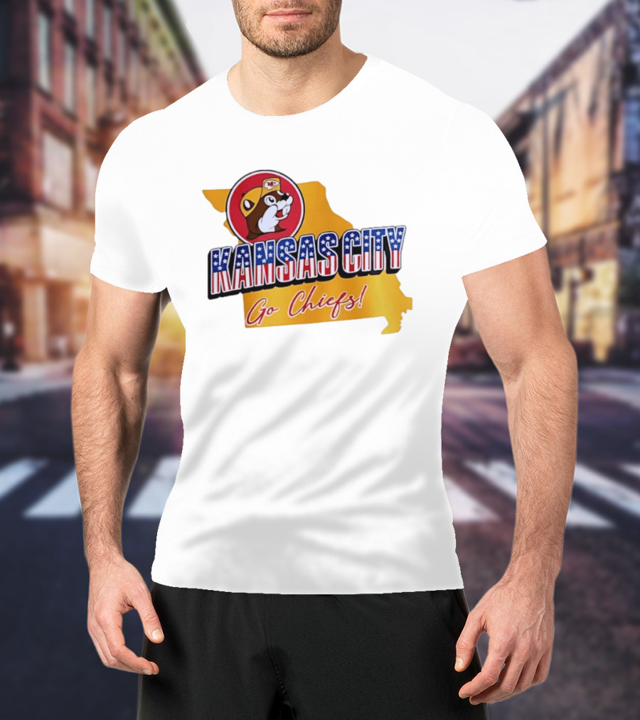 Kansas City Go Chiefs Buc Ee's Missouri Map T-Shirt