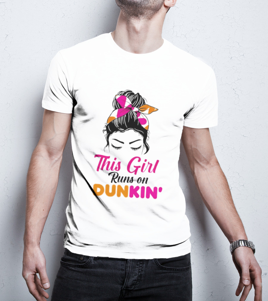 This Girl Runs On Dunkin' Coffee Headband T-Shirt