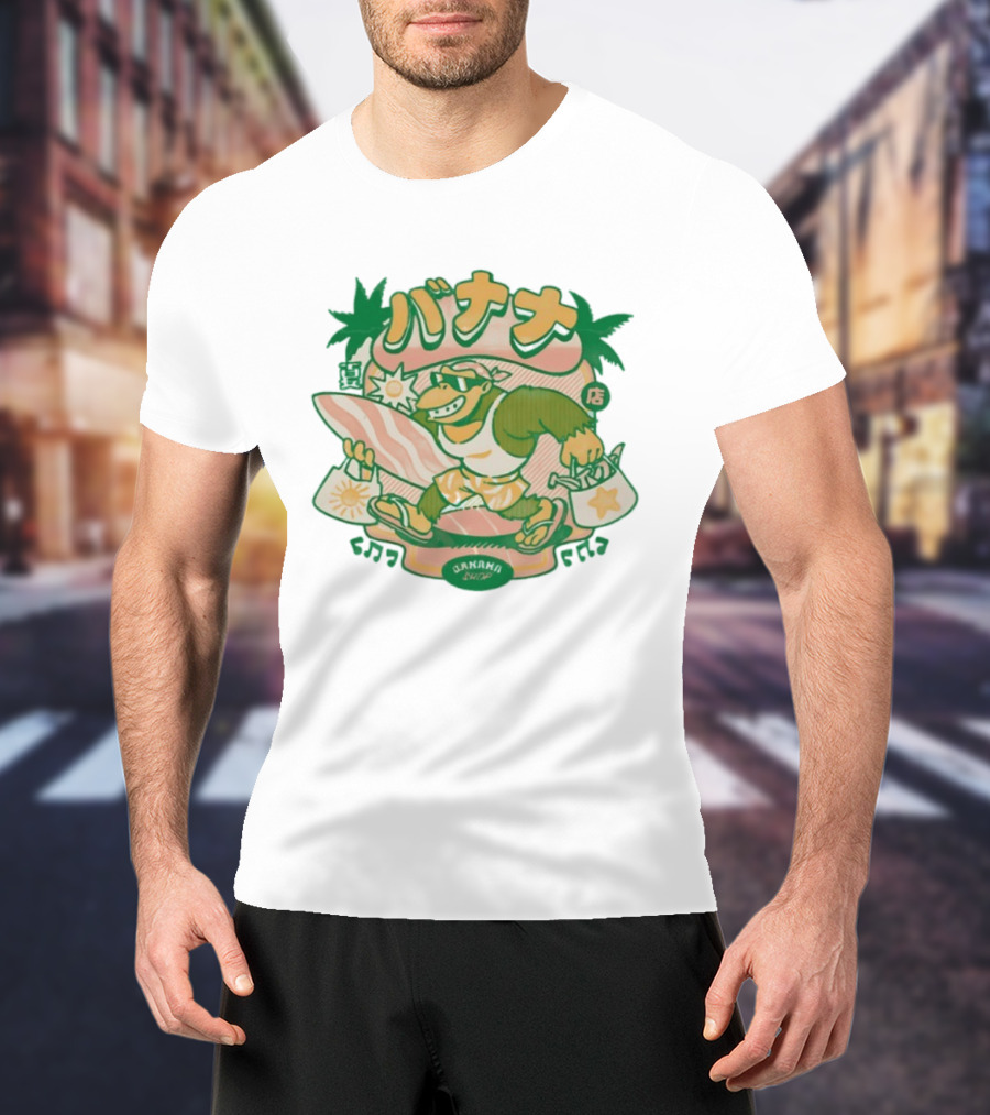Kong Banana Shop Summer Surfing Monkey Adventure T-Shirt