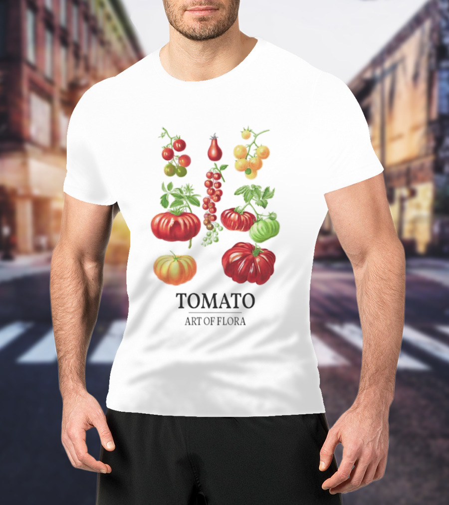 Tomato Art Of Flora Vegetables And Leaves Botanical Collection T-Shirt