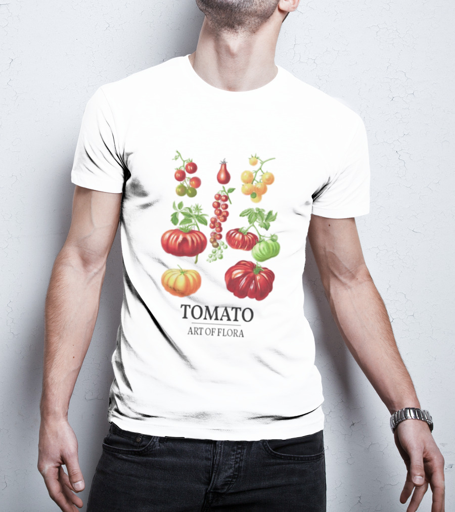 Tomato Art Of Flora Vegetables And Leaves Botanical Collection T-Shirt