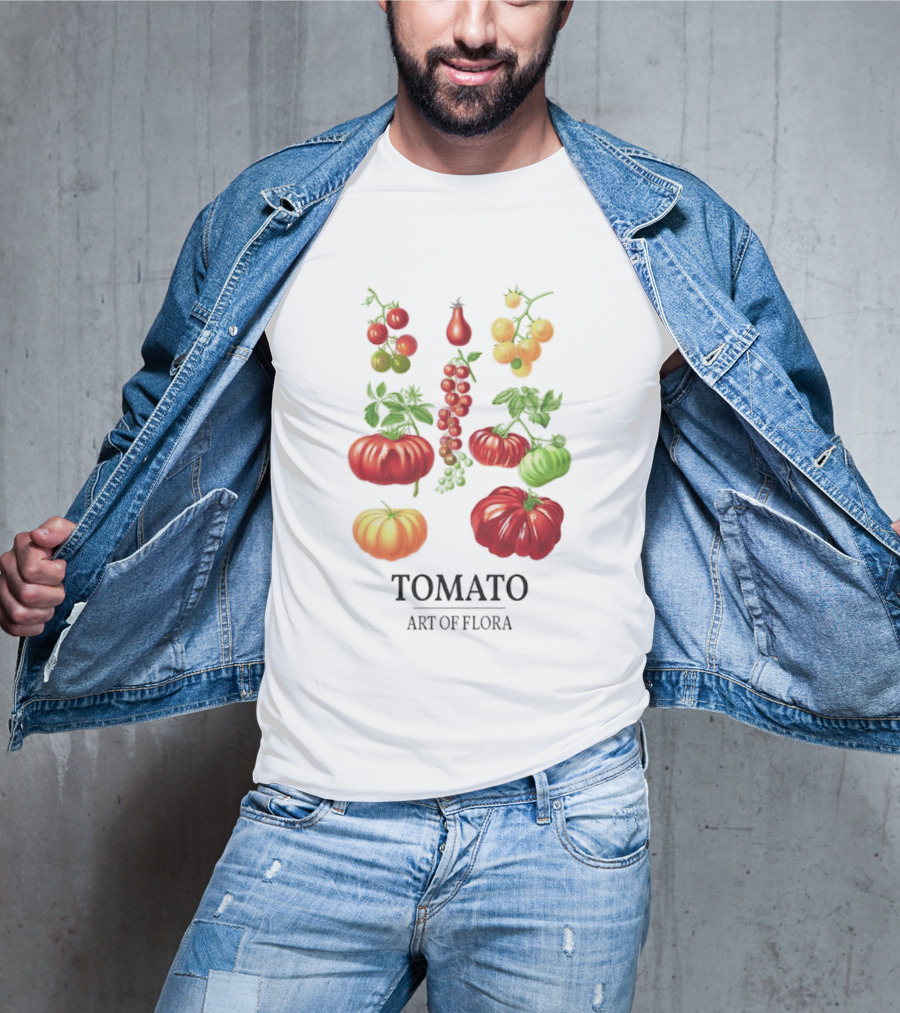 Tomato Art Of Flora Vegetables And Leaves Botanical Collection T-Shirt