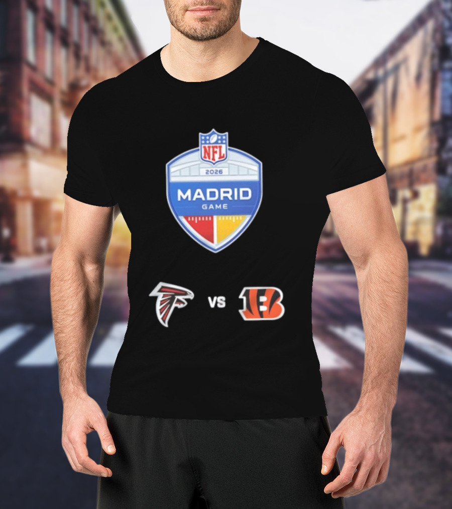 Atlanta Falcons Vs Cincinnati Bengals NFL 2026 Madrid Game Matchup T-Shirt