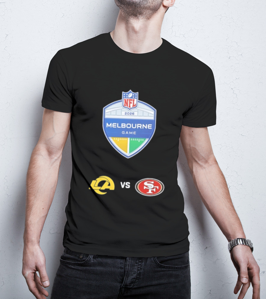 NFL 2026 Melbourne Game Los Angeles Rams Vs San Francisco 49ers Matchup T-Shirt