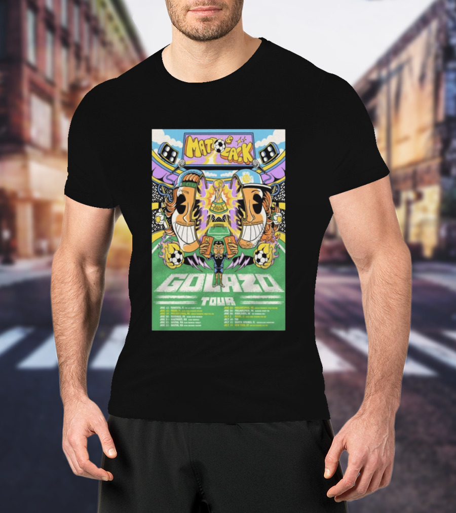 Matt And Zack Golazo Tour 26 June July Soccer Event Featuring Iconic World Cup Trophy And Speaker T-Shirt
