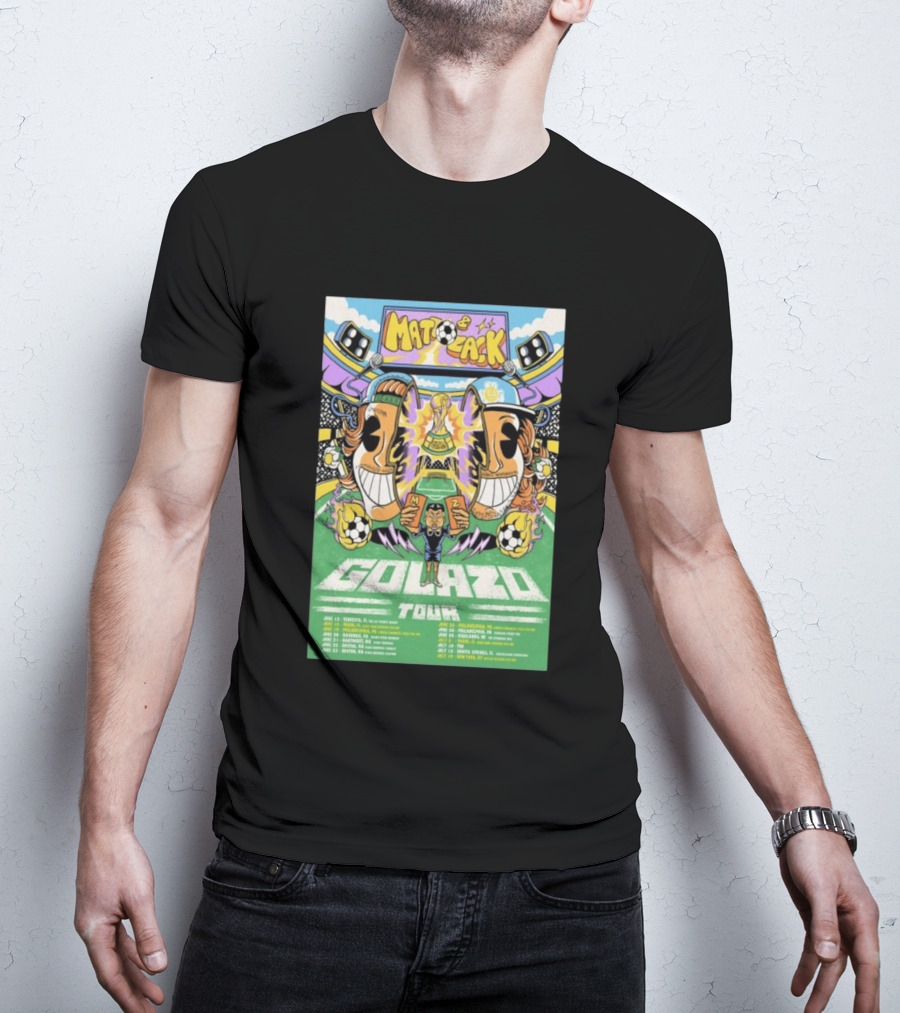 Matt And Zack Golazo Tour 26 June July Soccer Event Featuring Iconic World Cup Trophy And Speaker T-Shirt