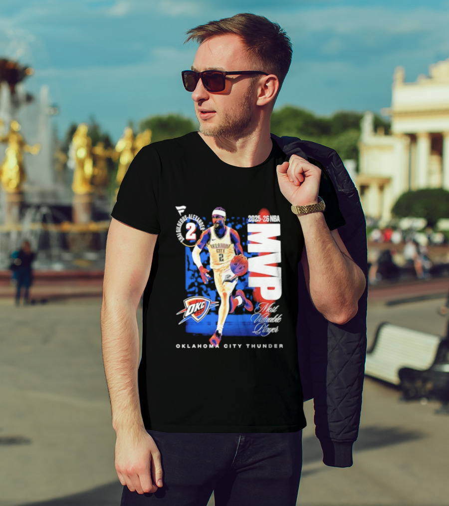 Oklahoma City Thunder Shai Gilgeous Alexander 2025 26 NBA MVP 2 Basketball Legend T-Shirt