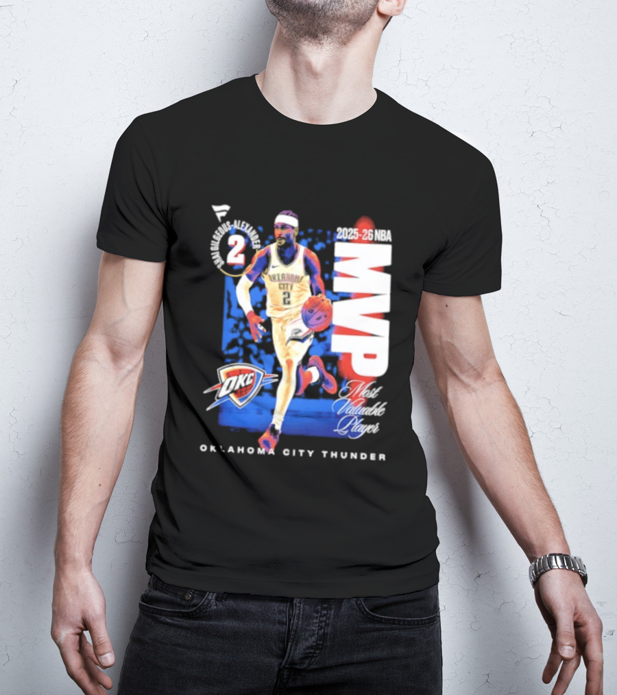 Oklahoma City Thunder Shai Gilgeous Alexander 2025 26 NBA MVP 2 Basketball Legend T-Shirt
