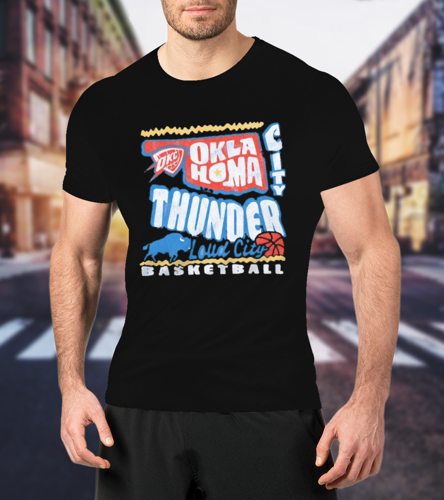 Oklahoma City Thunder Loud City Basketball OKC Team Spirit T-Shirt