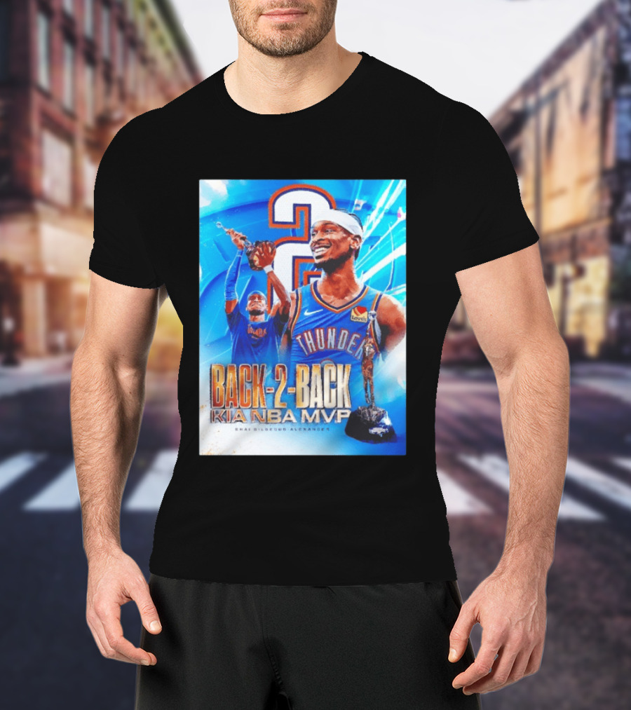Shai Gilgeous Alexander OKC Thunder Back 2 Back Kia NBA MVP T-Shirt