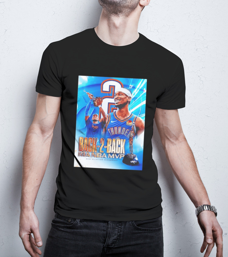 Shai Gilgeous Alexander OKC Thunder Back 2 Back Kia NBA MVP T-Shirt