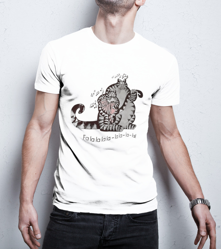 B. Kliban Cat Fa La La La La La La Singing Holiday Cat T-Shirt