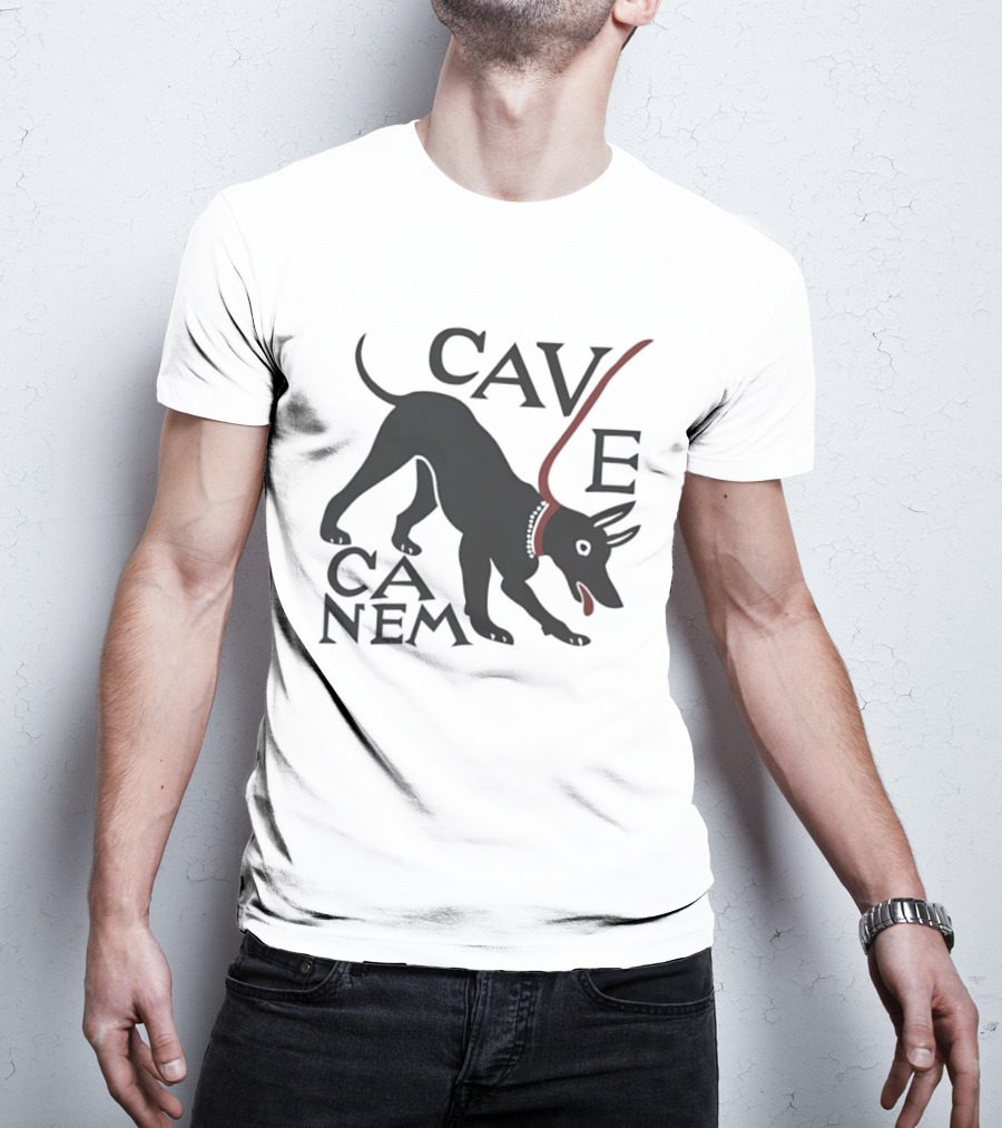 Cave Canem Beware Of The Dog Black Dog T-Shirt