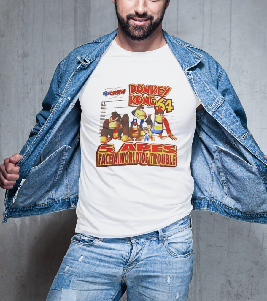Donkey Kong 64 Five Apes Face A World Of Trouble T-Shirt