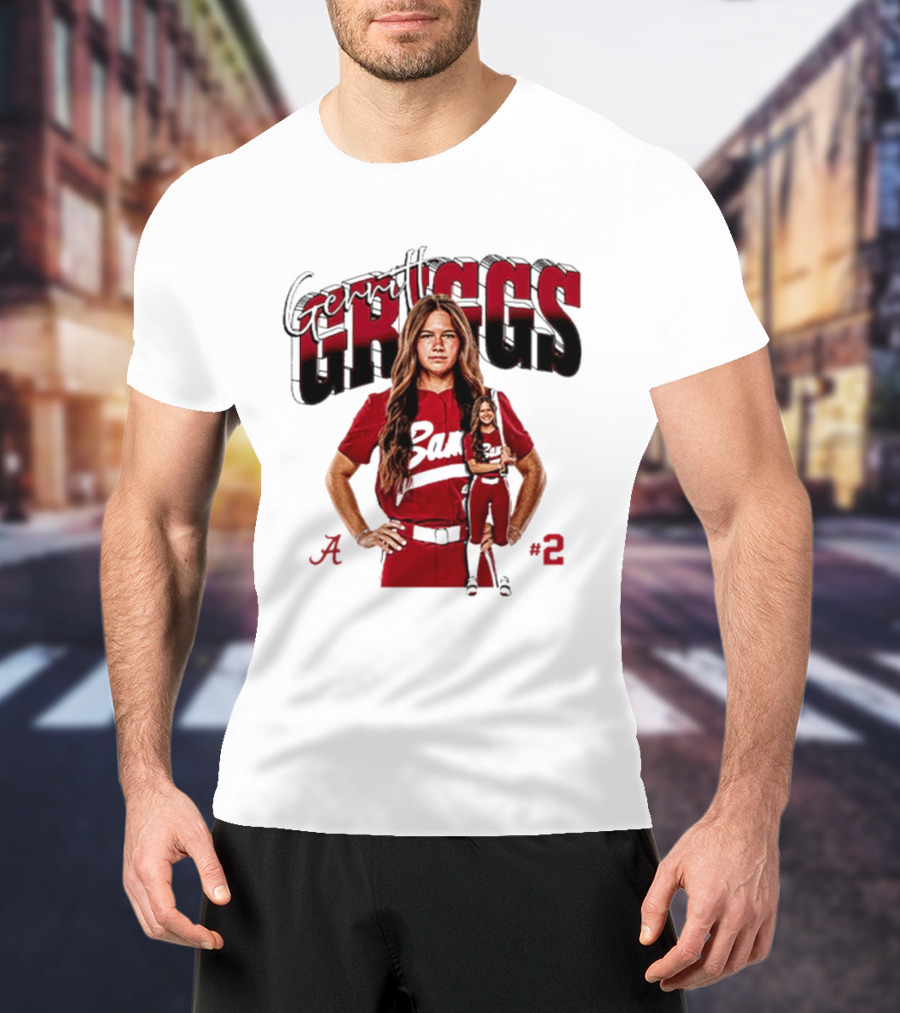 Gerritt Griggs Alabama Softball Player Red Uniform Number 2 T-Shirt