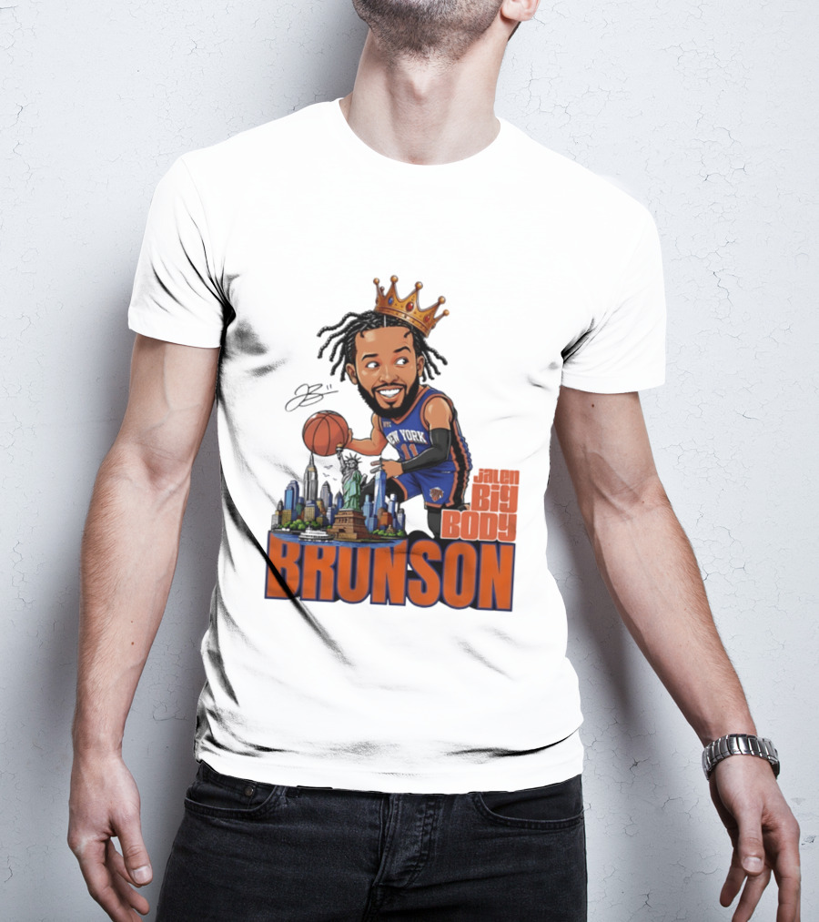 Jalen Brunson New York Knicks Big Body Crown Basketball Skyline Statue Of Liberty T-Shirt