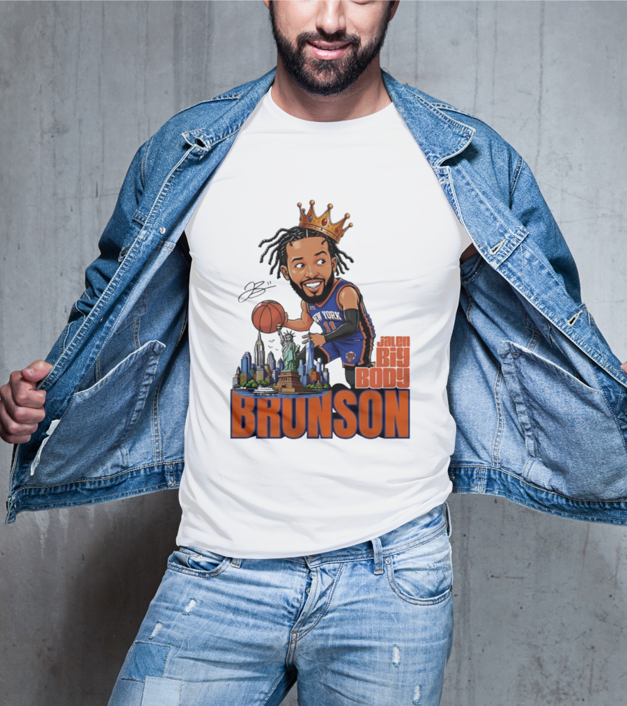 Jalen Brunson New York Knicks Big Body Crown Basketball Skyline Statue Of Liberty T-Shirt