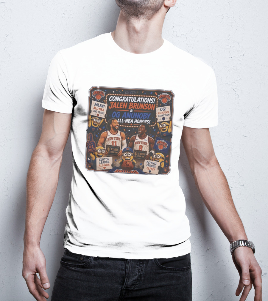 Congratulations Jalen Brunson OG Anunoby New York Knicks AllNBA Honors Second Team T-Shirt