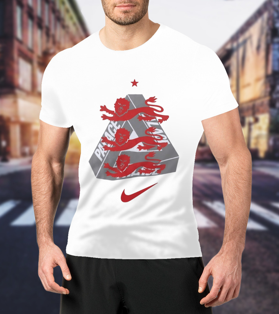 Palace Nike Collaboration With England National Football Team Lions T-Shirt