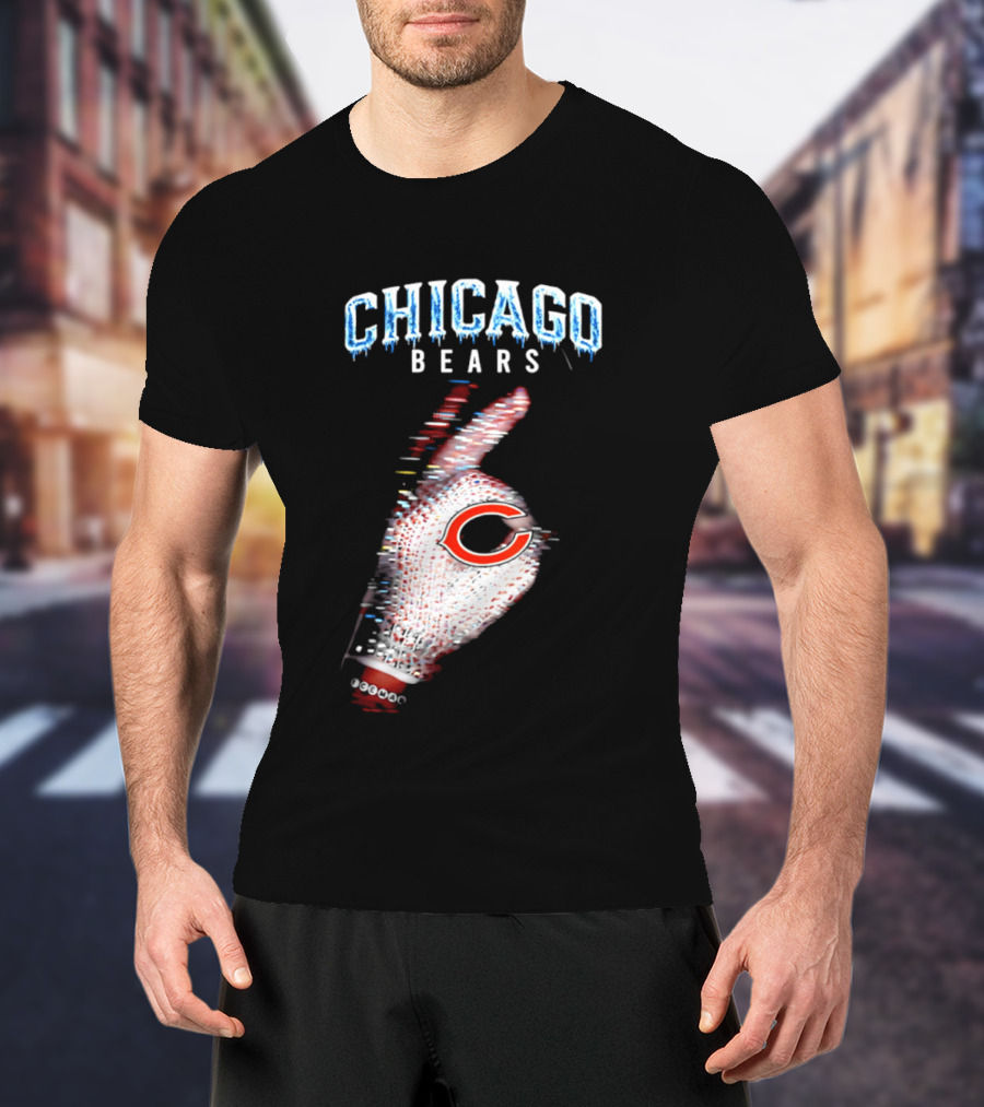 Chicago Bears Iceman 2026 Glitch Effect Football T-Shirt