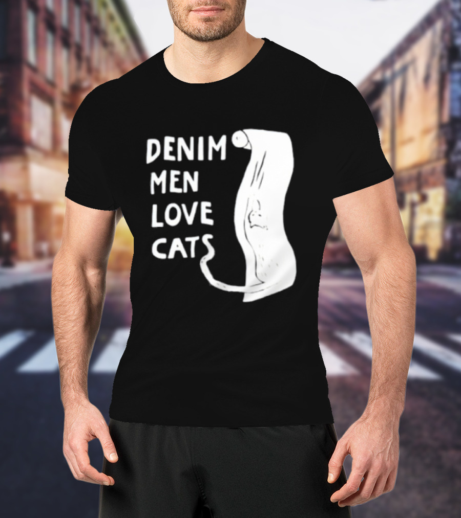Denim Men Love Cats Fashion T-Shirt
