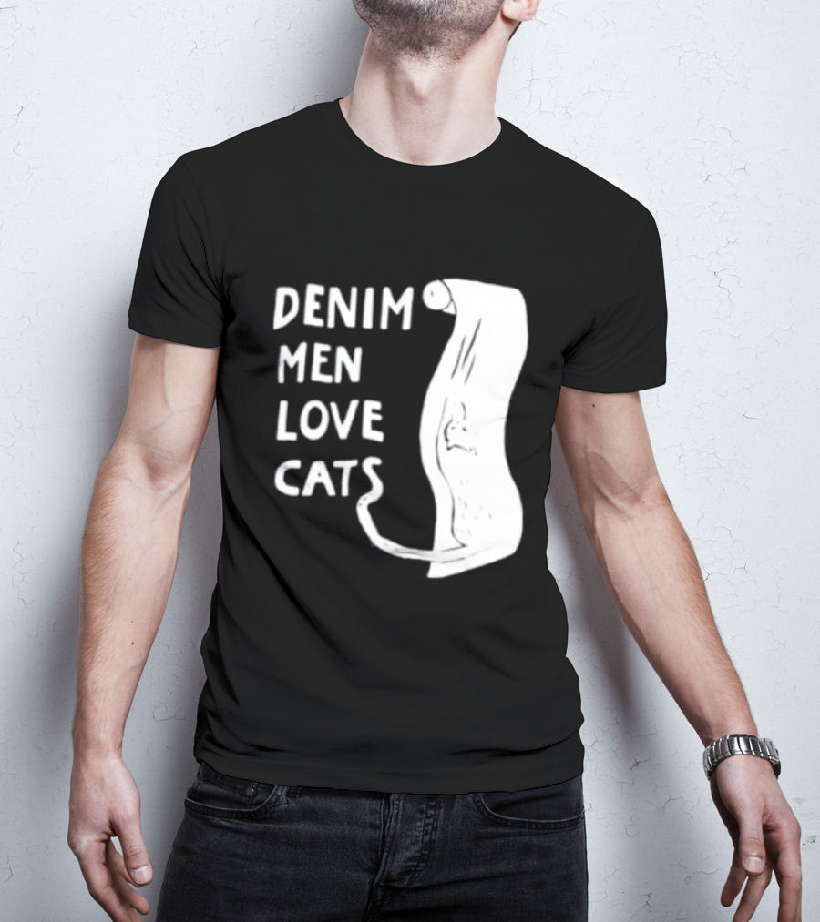 Denim Men Love Cats Fashion T-Shirt