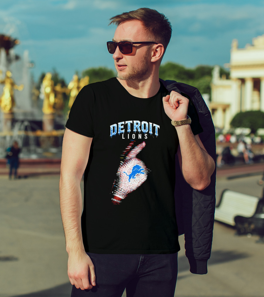 Detroit Lions Iceman 2026 Football Glove Fan T-Shirt