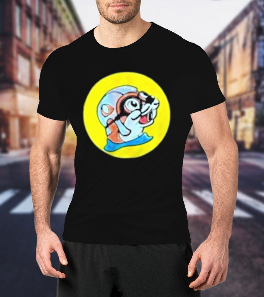 Gloopy Industries The Aquabeaver Cartoon Style Helmet And Water Circle T-Shirt