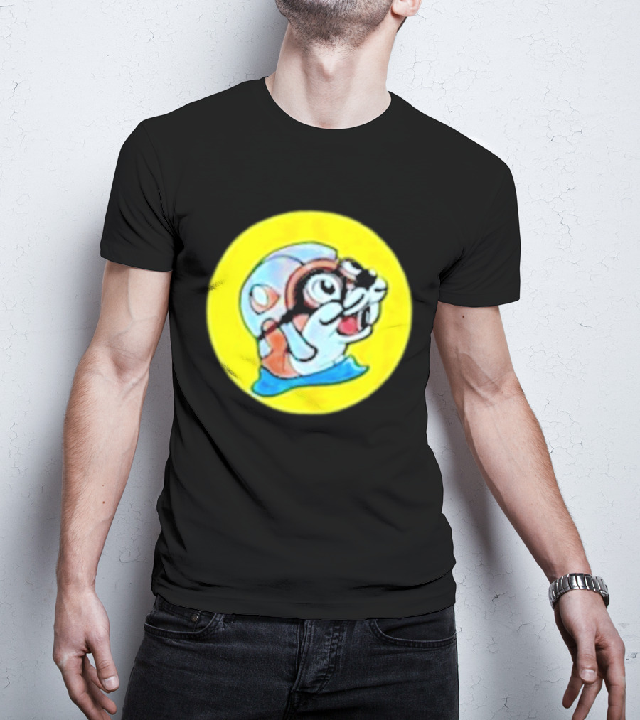 Gloopy Industries The Aquabeaver Cartoon Style Helmet And Water Circle T-Shirt
