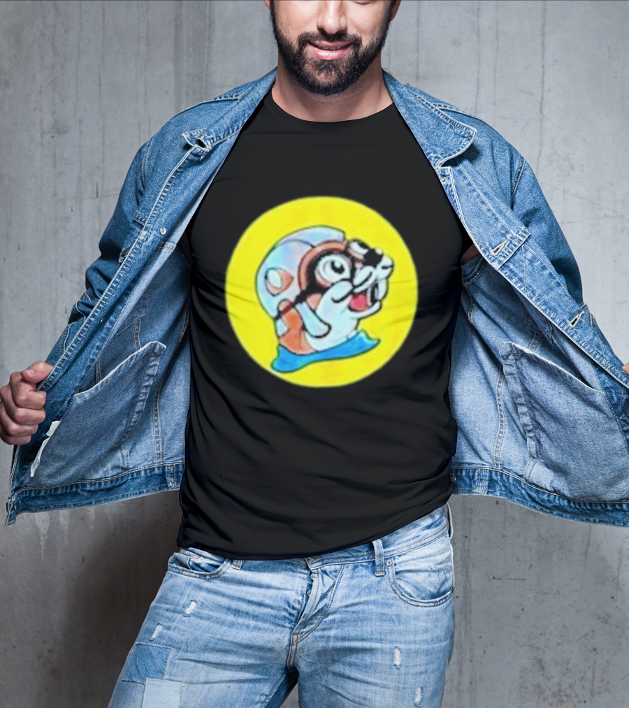 Gloopy Industries The Aquabeaver Cartoon Style Helmet And Water Circle T-Shirt