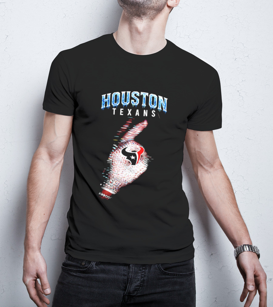 Houston Texans Iceman 2026 Glitch Hand T-Shirt
