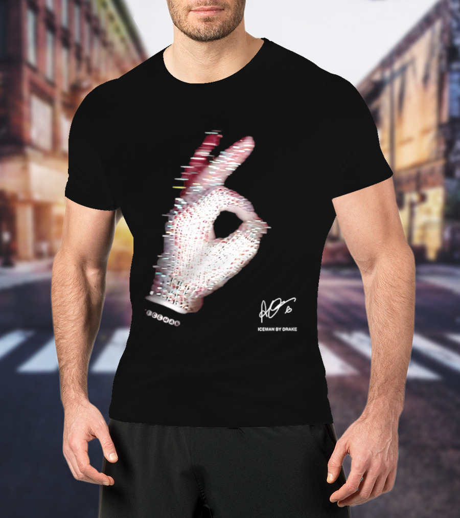 Iceman Hand Gesture By Drake Sign With Rhinestones T-Shirt