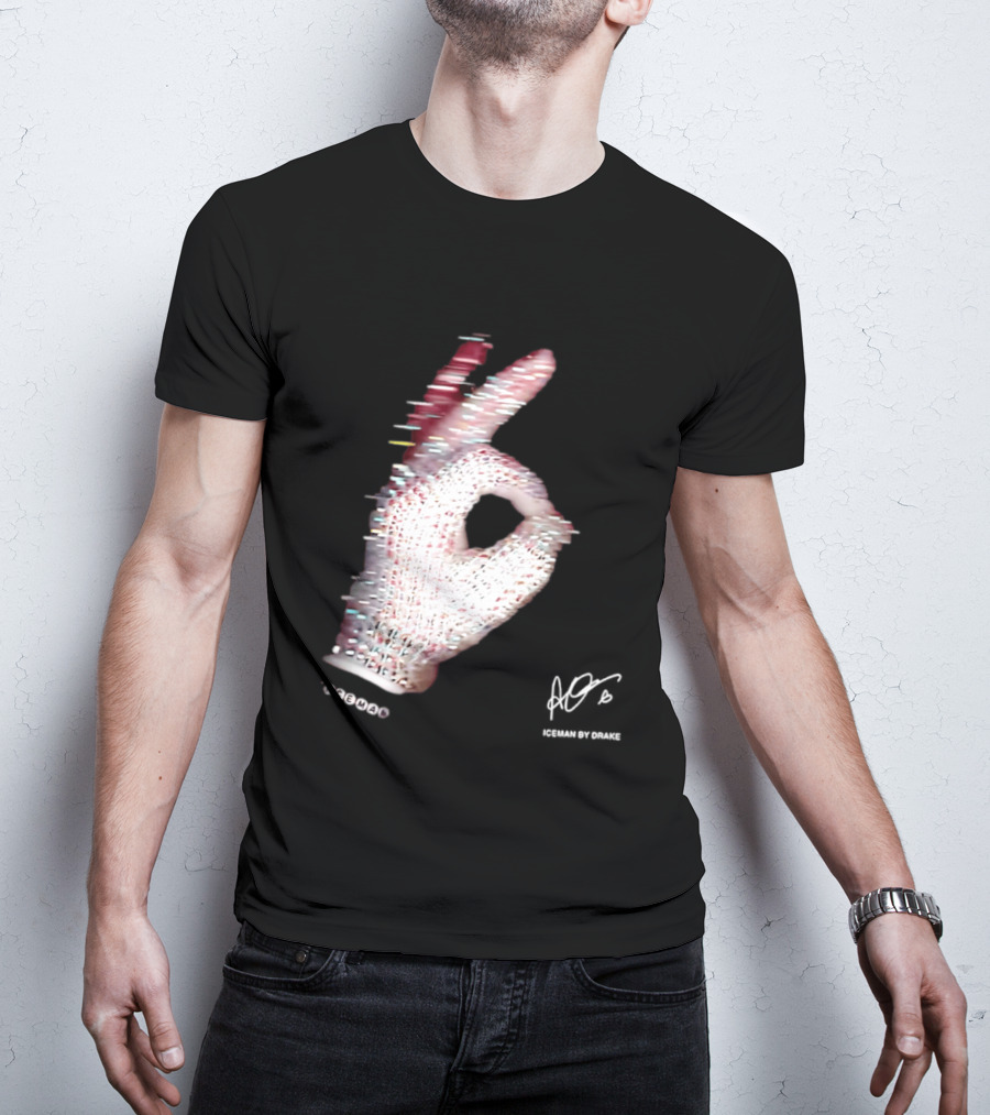 Iceman Hand Gesture By Drake Sign With Rhinestones T-Shirt