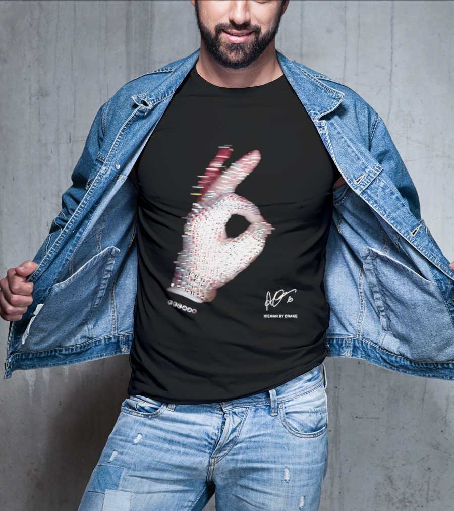 Iceman Hand Gesture By Drake Sign With Rhinestones T-Shirt
