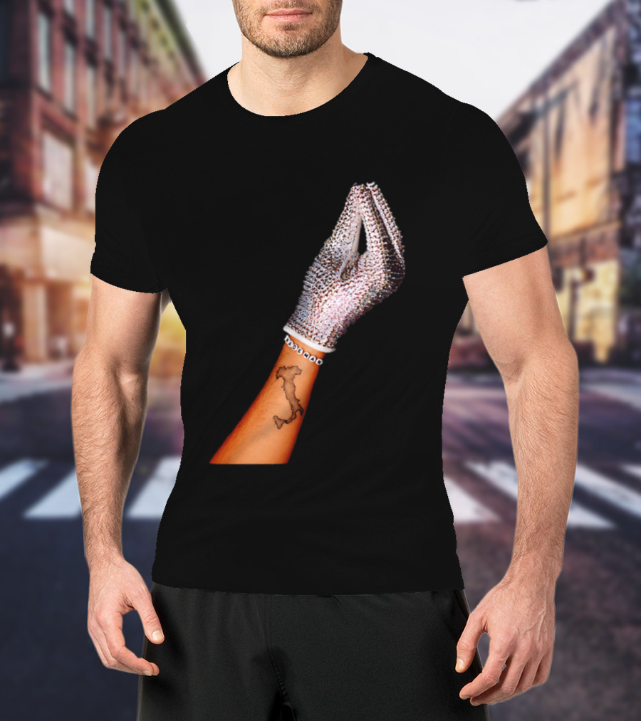 Mademan Italia Drake IceMan Glitter Glove Tattoo T-Shirt
