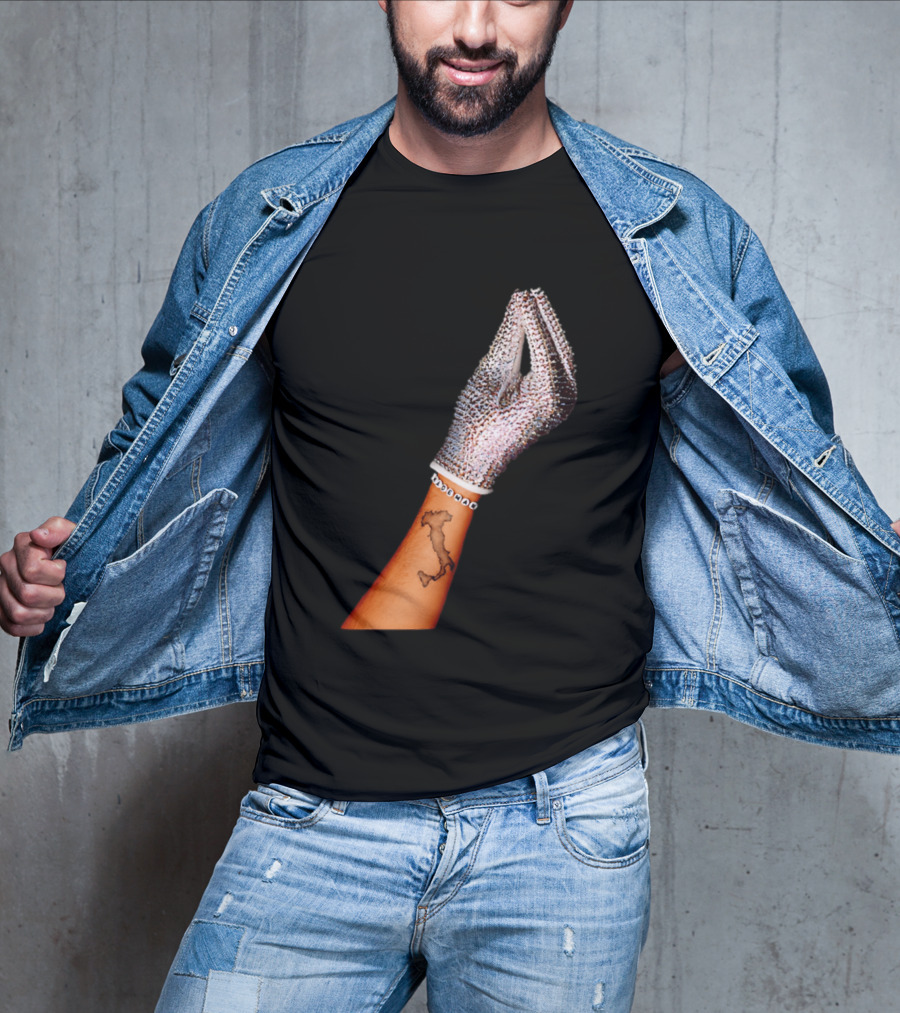 Mademan Italia Drake IceMan Glitter Glove Tattoo T-Shirt