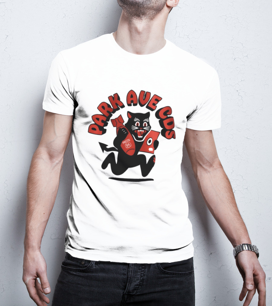 Park Ave CDS Black Cat Holding CD And Bomb T-Shirt