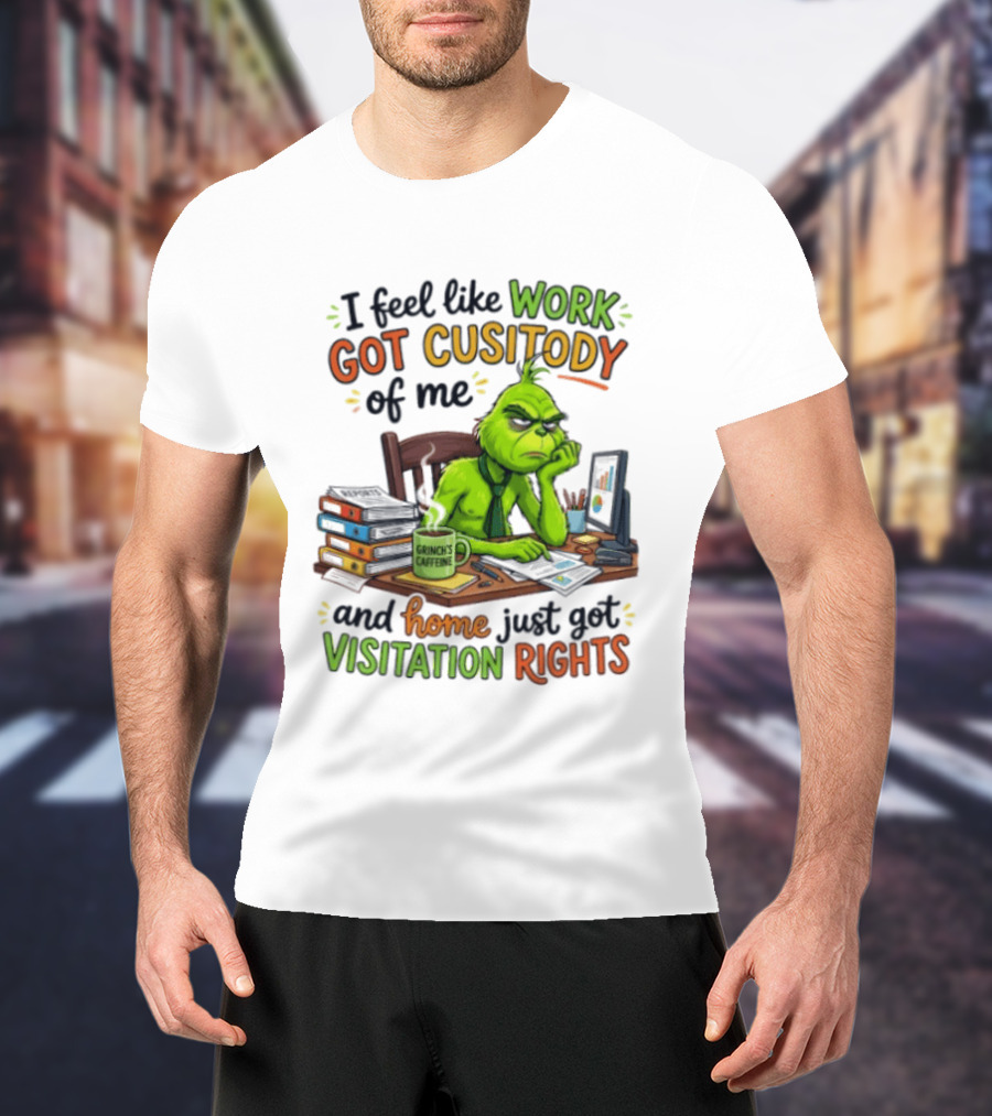 I Feel Like Work Got Custody Of Me Grinch Home Just Got Visitation Rights T-Shirt