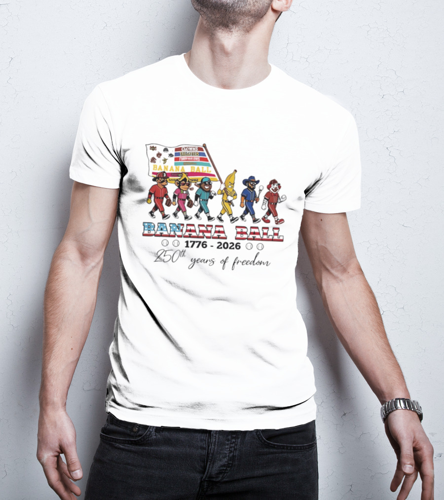 Savannah Bananas Baseball Banana Ball Parade 1776 2026 Celebrating 250th Years Of Freedom T-Shirt
