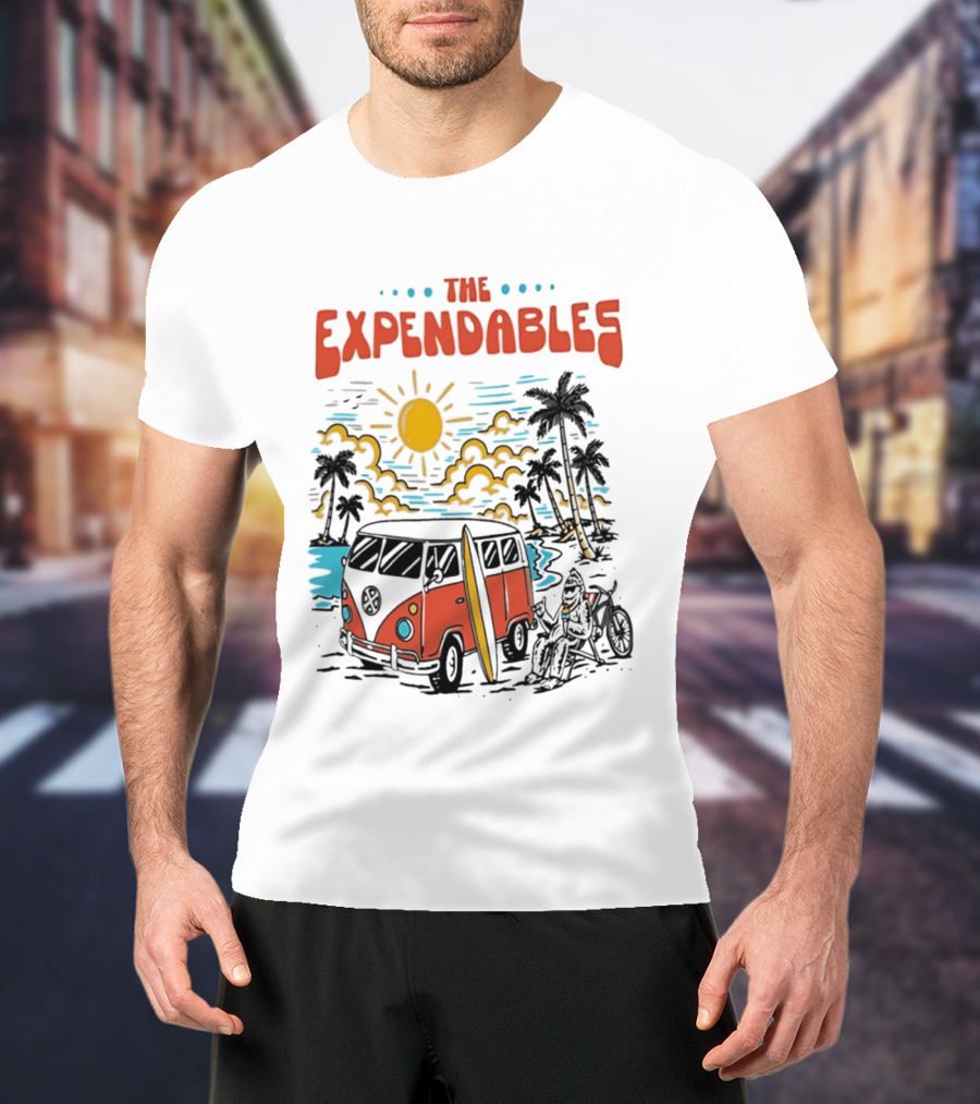 The Expendables Santa Cruz Surf Van Beach Sunset Scene 2026 T-Shirt