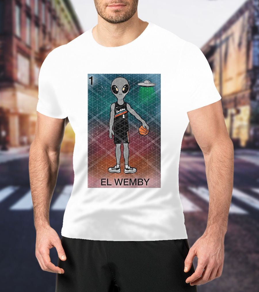El Wemby San Antonio Spurs Alien UFO Basketball Victor Wembanyama 2026 T-Shirt