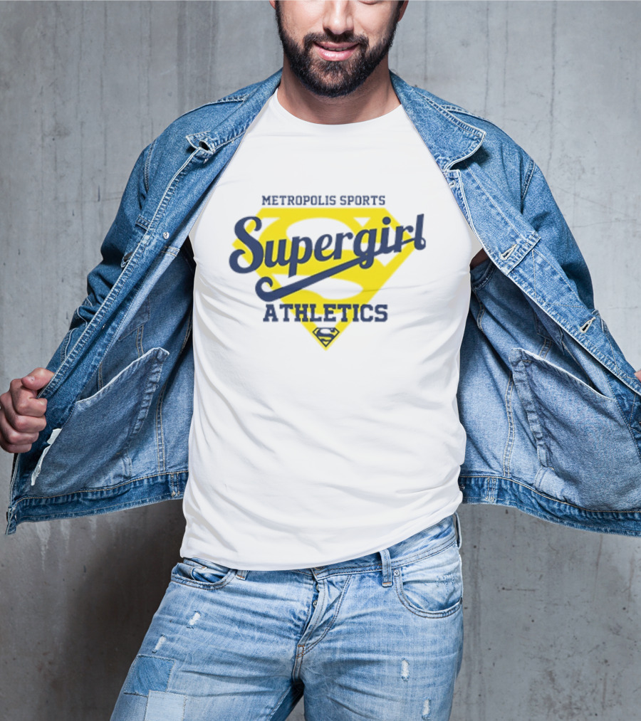 Supergirl Athletics Metropolis Sports Iconic Yellow Shield T-Shirt
