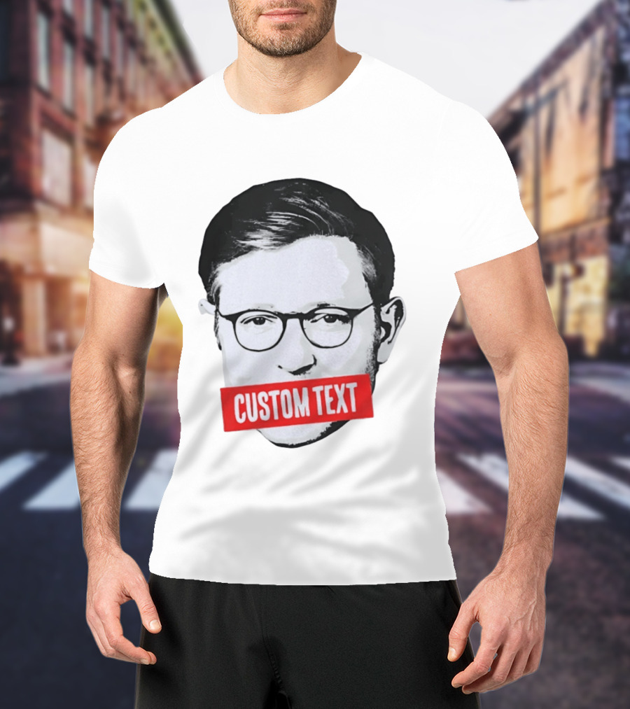Mike Johnson Silenced Voice Custom Text Stencil T-Shirt