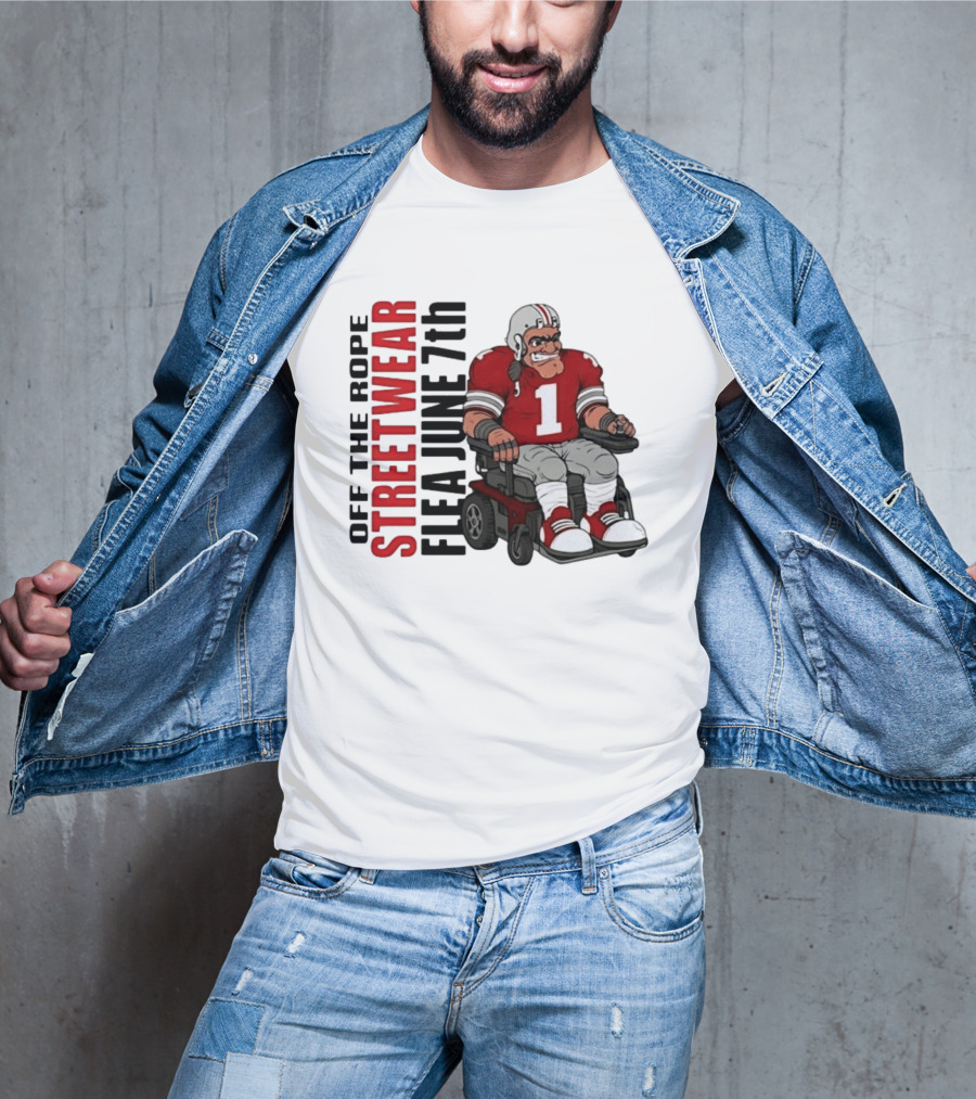 Off The Rope Streetwear Flea June 7th Football Player Wheelchair T-Shirt