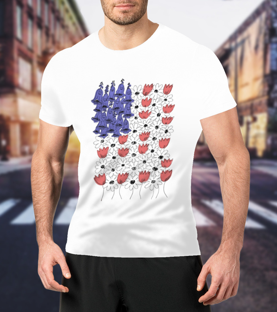 Fourth Of July Foxglove Daisy Tulip Subtle F Trump USA 250 Birthday T-Shirt