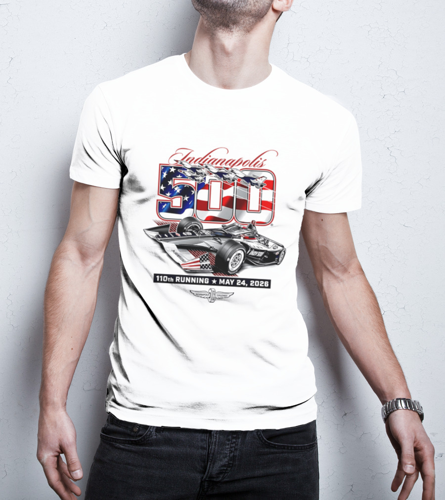 Indianapolis 500 IndyCar 110th Running May 24 2026 American Flag Racing T-Shirt