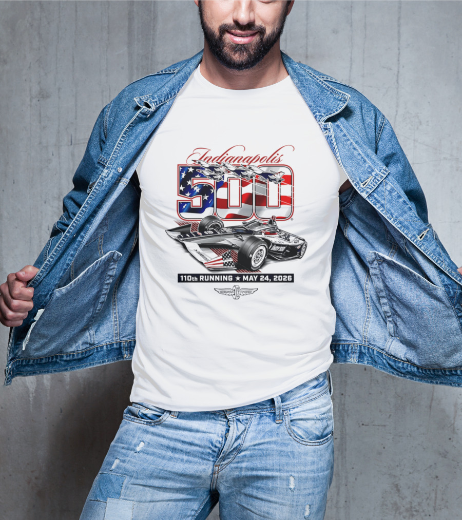Indianapolis 500 IndyCar 110th Running May 24 2026 American Flag Racing T-Shirt