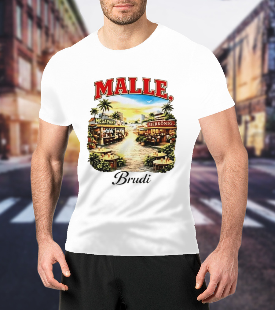 Malle Brudi Megapark Bierkönig Island Vibes Tropical Scene T-Shirt
