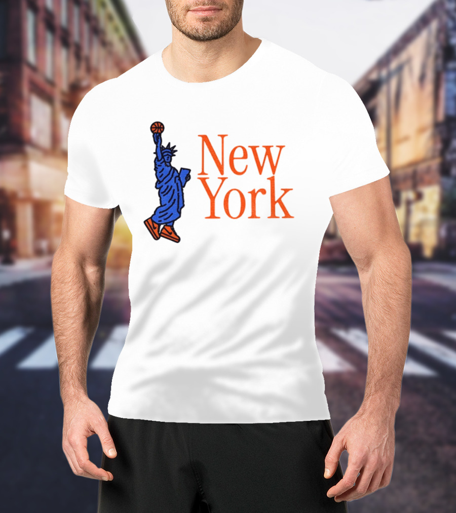 New York Knicks Basketball Statue Of Liberty NBA 2026 T-Shirt