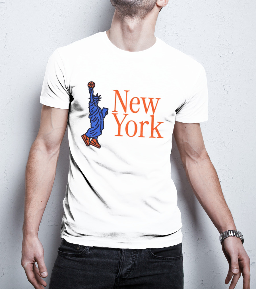 New York Knicks Basketball Statue Of Liberty NBA 2026 T-Shirt